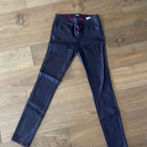 Paige Wine Color Luxe Coated Jeans Ultra Skinny